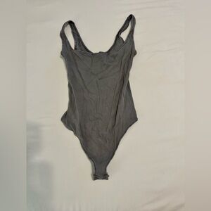 Skimg grey thong bodysuit
